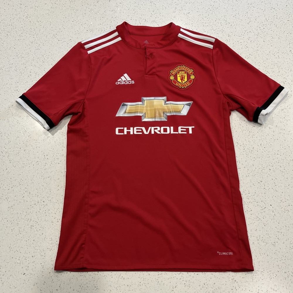 Manchester United Jersey Youth XL Adidas Chevrolet‎ Climacool Soccer Red 2015